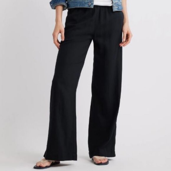 *NWT* EILEEN FISHER ORGANIC LINEN TROUSER PANT_BLACK_M_$168 - Picture 1 of 6